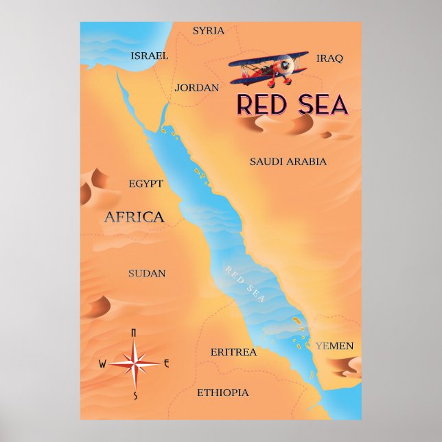 Poster O Mapa de Viagem do Mar Vermelho (Frente)