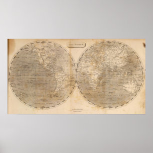 Póster O mapa do mundo por Arrowsmith