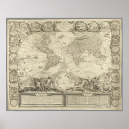 Poster O Mapa Mundial da Vintagem do Globo Terrestre, 176