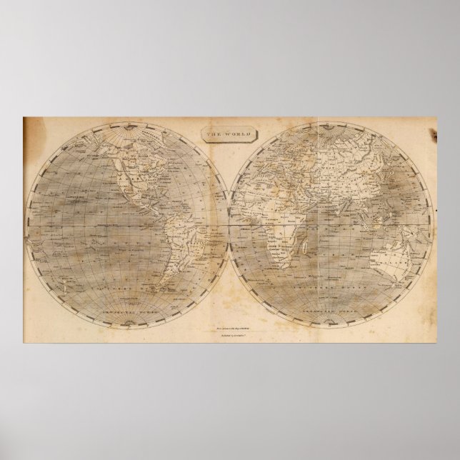 Póster O mapa mundial de Arrowsmith (Frente)