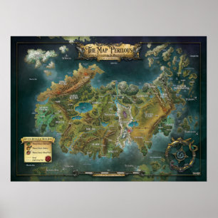 Poster O Mapa Perigoso Khorvaire - Mapa Mundial de Eberro