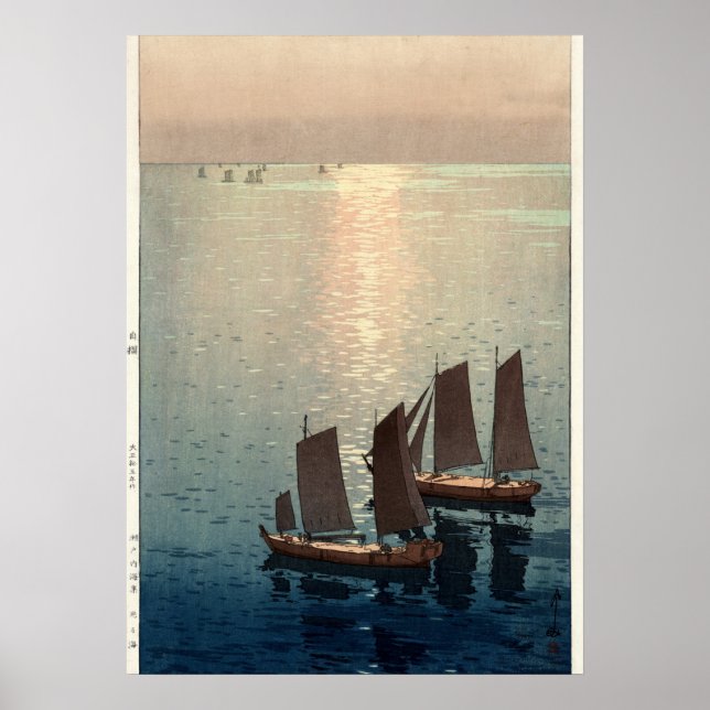 Poster O Mar Brilhante por Hiroshi Yoshida (Frente)