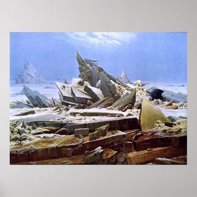 Póster O Mar do Gelo, Caspar David Friedrich (Frente)