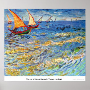 Póster O mar em Saintes-Maries por Vincent van Gogh