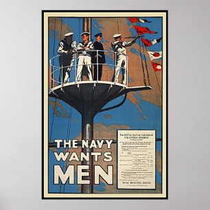 Poster O marinho canadense quer o vintage WW2 dos homens