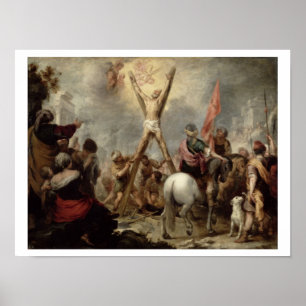 Poster O martírio de St Andrew, 1675-82 (óleo no canva