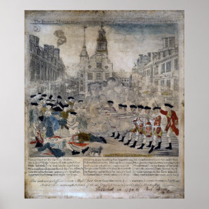 Póster O Massacre de Boston por Paul Revere 1770