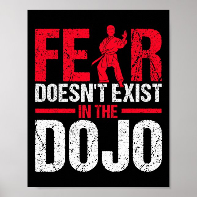 Poster O Medo Não Existe No Karate Dojo  (Frente)