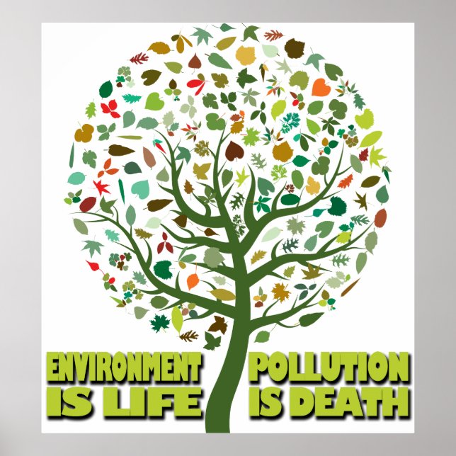 Poster O Meio Ambiente é Vida Poluição é Morte (Frente)