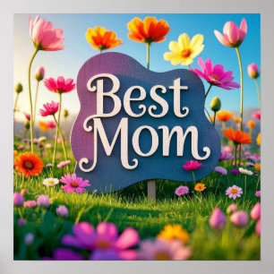 Poster O melhor jardim de flores do Dia de as mães da mãe