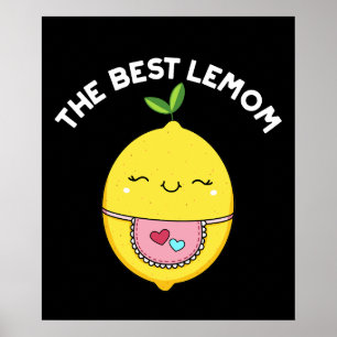 Poster O Melhor Lemom Funny Lemon Pun Dark BG