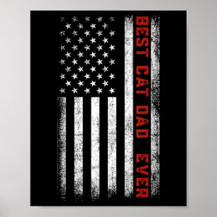 Poster O Melhor Pai De Gato De Bandeira Americana Pais De