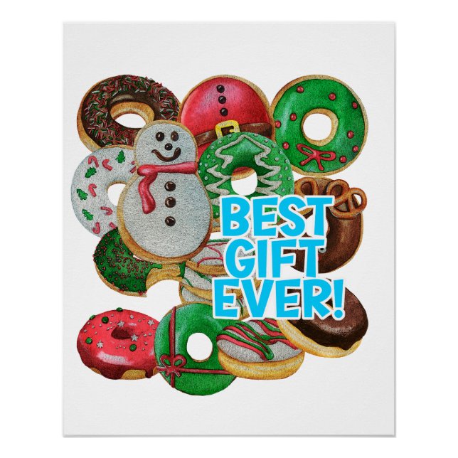 Póster O melhor presente de sempre! Xmas Doughnut (Frente)