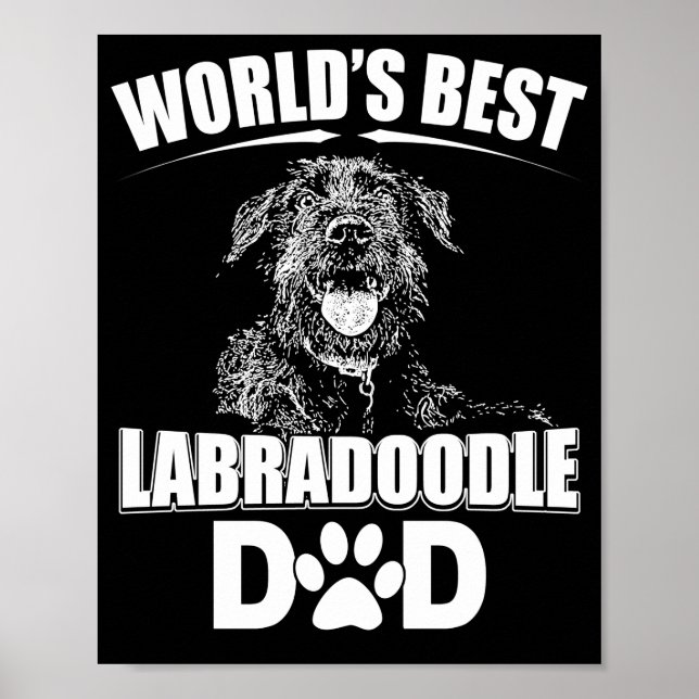 Poster O Melhor Proprietário de Cachorro Pai Labradoodle  (Frente)