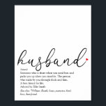 Poster O melhor roteiro de definição de marido do mundo,<br><div class="desc">Personalize seu marido especial para criar um presente único para aniversários,  casamentos,  Natal ou qualquer dia que você quiser mostrar o quanto ele significa para você. Uma maneira perfeita de mostrar a ele o quão incrível ele é todos os dias. Projetado por Thisnotme©</div>