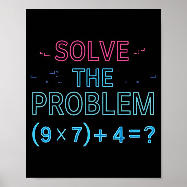 Poster O Meme de Matemática 67 Resolver Problemas (Frente)
