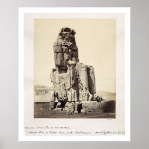 Póster "O Memnon vocal", estátua colossal de Amenhotep I