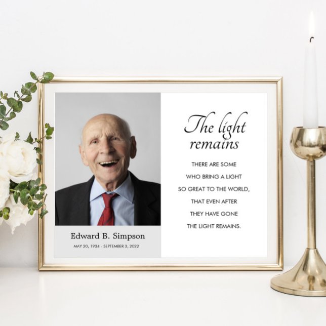 Poster O Memorial Poema Funerário A Luz Permanece Com Fot (Criador carregado)