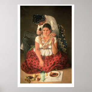 Poster O menino e a menina aciganados, (óleo em canvas)