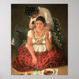 Poster O menino e a menina aciganados, (óleo em canvas)