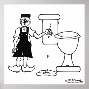 Póster O menino holandês pequeno para um escape em um