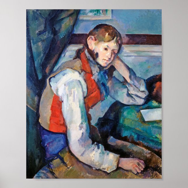 Poster O Menino no Colete Vermelho, Cezanne (Frente)