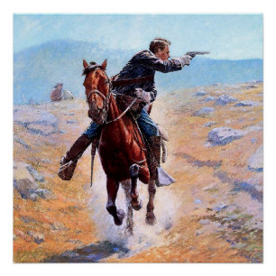 Póster “O Mensageiro” Arte Ocidental por Charles Schreyvo
