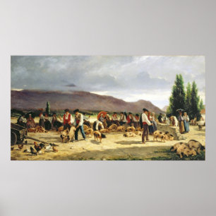 Poster O mercado do porco, 1875