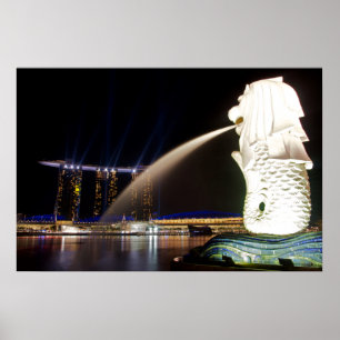 Poster O Merlion de Singapura