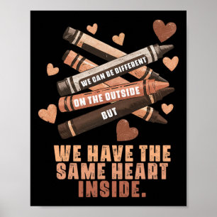 Poster O mesmo Dentro de coração Melanina, o mês da histó