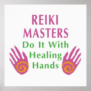 Póster O mestrado de Reiki fá-lo com mãos curas