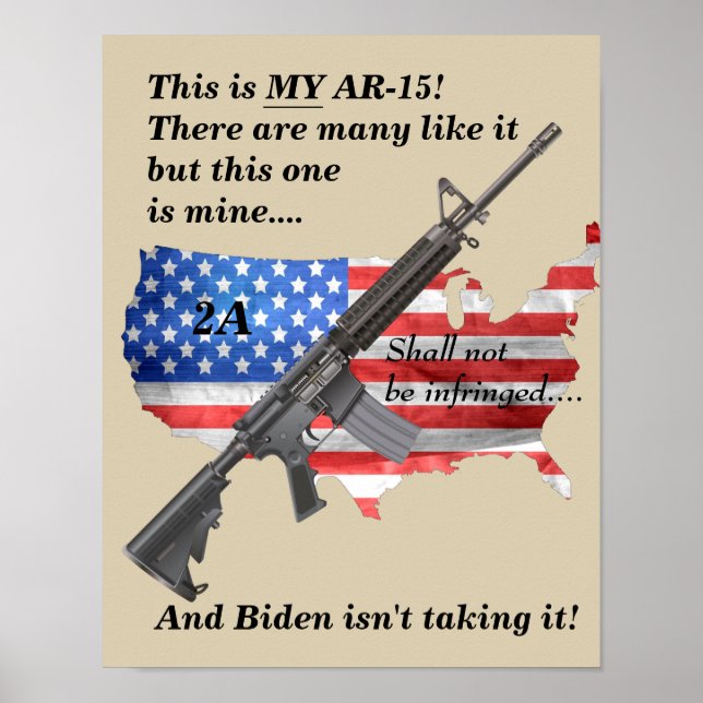 Poster O Meu AR15 Não Será Violado Pela Biden (Frente)