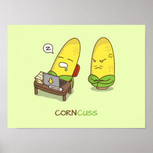 Póster O milho bonito dos desenhos animados de Punny NSFW