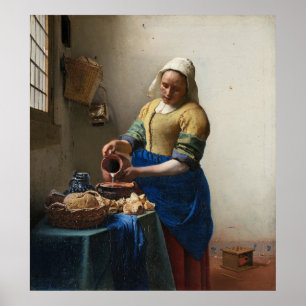 Póster O Milkmaid por Johannes Vermeer