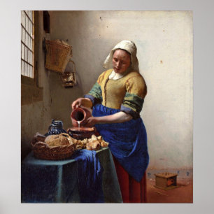 Póster O milkmaid. por Johannes Vermeer