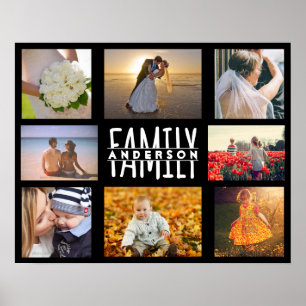Póster O modelo   da colagem DIY da foto da família 8