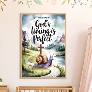 Poster O momento de Deus é a arte cristã de muro