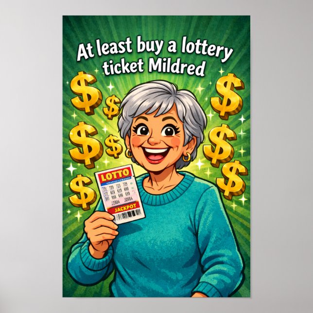 Poster O Momento de Sorte de Mildred na Loteria (Frente)