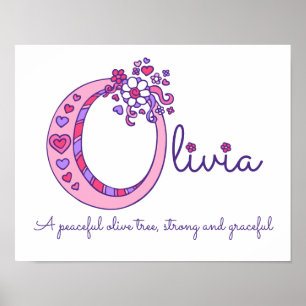Poster O monograma arte Olivia dá nome às meninas que sig