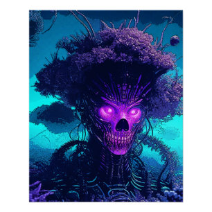 Póster O Monstro Da Cyber-Árvore No Escuro