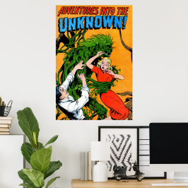 Poster O Monstro Desconhecido do Pântano Verde Quadrinhos