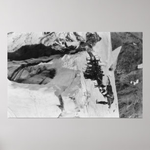 Póster O Monte Rainier, montanhistas da geleira de WA