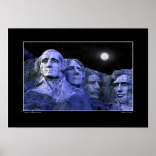Poster O Monte Rushmore e a Lua cheia