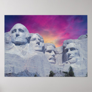 Póster O Monte Rushmore, presidentes de South Dakota, EUA