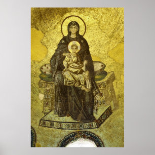 Póster O Mosaico Virgem e Criança da Santa Sofia