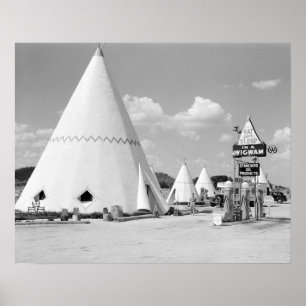 Póster O Motel Wigwam, 1940. Vintage Photo
