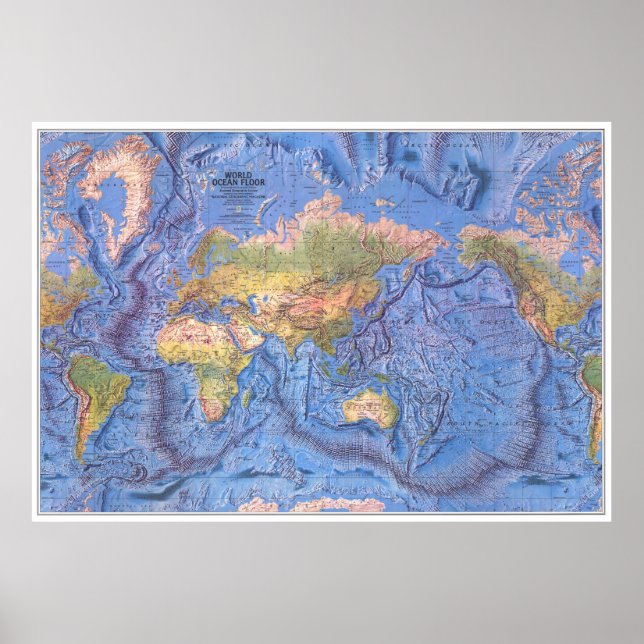 Poster " O Mundo: 1981/presente - Mapa do Chão OCEAN ... (Frente)