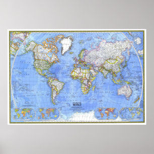 Poster "O Mundo: 1981/presente - Mapa político pormenori