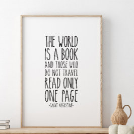 Poster O mundo é um livro, Santo Augustine, citação