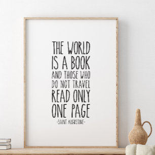 Poster O mundo é um livro, Santo Augustine, citação